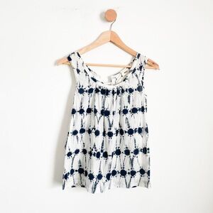 Whit tie back tank top tie die blue size s